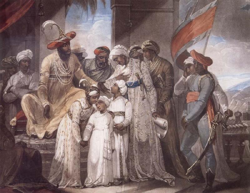 Henry Singleton The Sons of Tipu Sultan Leaving their Father Norge oil painting art